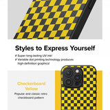 Ringke iPhone 15 Pro Max -suojakuori, Onyx Design, Checkerboard Yellow