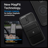 Spigen iPhone 15 Pro Max -suojakuori Optik Armor MagFit Musta