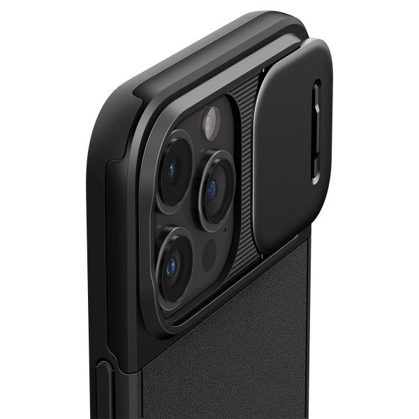 Spigen iPhone 15 Pro Max -suojakuori Optik Armor MagFit Musta