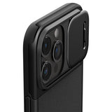 Spigen iPhone 15 Pro Max -suojakuori Optik Armor MagFit Musta