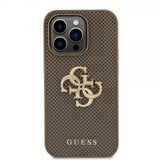 Guess iPhone 15 Pro Max Kuori Perforated Glitter Ruskea