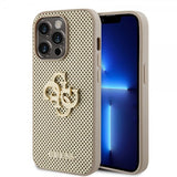 Guess iPhone 15 Pro Max Kuori Perforated Glitter Kulta