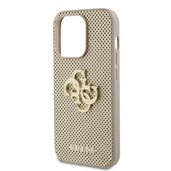 Guess iPhone 15 Pro Max Kuori Perforated Glitter Kulta