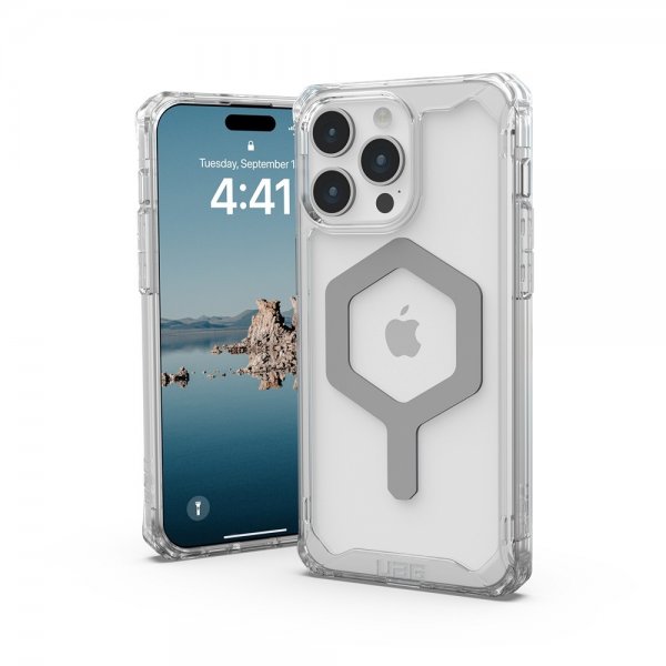Urban Armor Gear (UAG) iPhone 15 Pro Max Kuori Plyo MagSafe Ice Silver