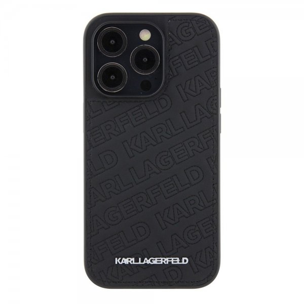 Karl Lagerfeld iPhone 15 Pro Max Kuori Quilted K Pattern Musta
