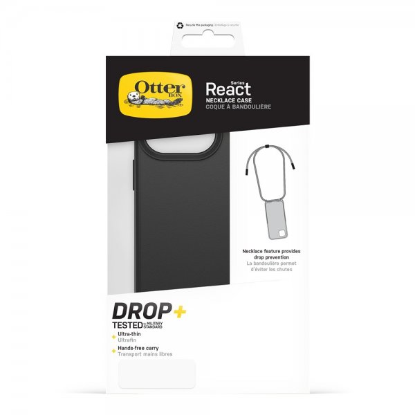 Otterbox iPhone 15 Pro Max Kuori React Necklace MagSafe Musta