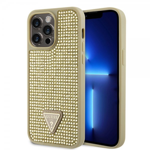 Guess iPhone 15 Pro Max Kuori Strassi Kulta