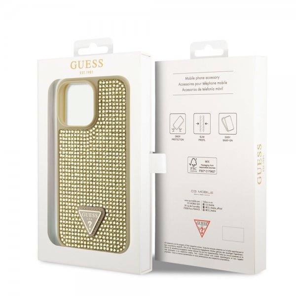 Guess iPhone 15 Pro Max Kuori Strassi Kulta