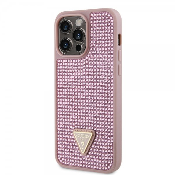 Guess iPhone 15 Pro Max Suojakuori Rhinestone Ruusukulta