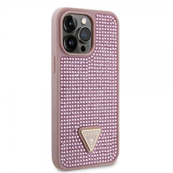 Guess iPhone 15 Pro Max Suojakuori Rhinestone Ruusukulta