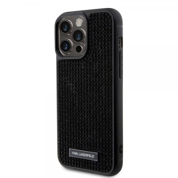 Karl Lagerfeld iPhone 15 Pro Max Kuori Rhinestone Musta