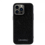 Karl Lagerfeld iPhone 15 Pro Max Kuori Rhinestone Musta