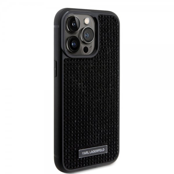 Karl Lagerfeld iPhone 15 Pro Max Kuori Rhinestone Musta