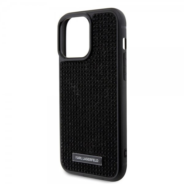 Karl Lagerfeld iPhone 15 Pro Max Kuori Rhinestone Musta