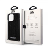 Karl Lagerfeld iPhone 15 Pro Max Kuori Rhinestone Musta
