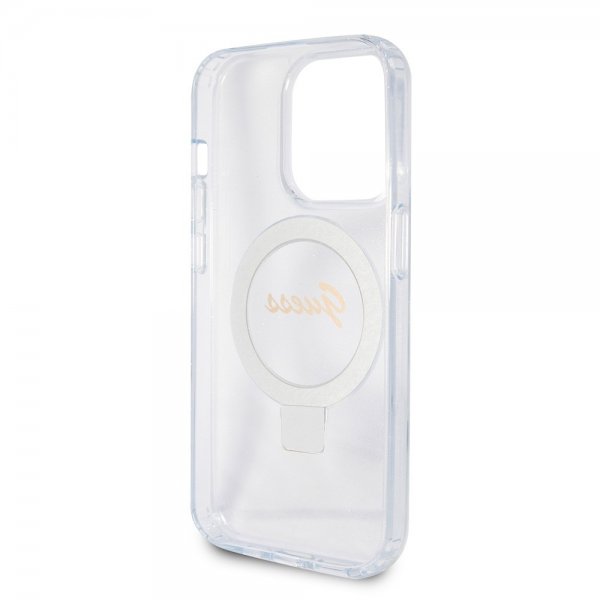 Guess iPhone 15 Pro Max Kuori Sormusteline Glitter MagSafe Läpinäkyvä