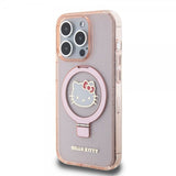 Hello Kitty iPhone 15 Pro Max Kuori Sormusteline MagSafe Pinkki