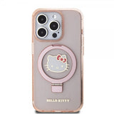Hello Kitty iPhone 15 Pro Max Kuori Sormusteline MagSafe Pinkki