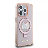 Hello Kitty iPhone 15 Pro Max Kuori Sormusteline MagSafe Pinkki