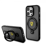 Ferrari iPhone 15 Pro Max Kuori Sormusteline MagSafe Musta