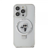 Karl Lagerfeld iPhone 15 Pro Max Suojakuori Sormusteline MagSafe Valkoinen