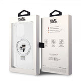 Karl Lagerfeld iPhone 15 Pro Max Suojakuori Sormusteline MagSafe Valkoinen