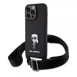 Karl Lagerfeld iPhone 15 Pro Max Suojakuori Saffiano Crossbody Musta