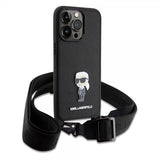 Karl Lagerfeld iPhone 15 Pro Max Suojakuori Saffiano Crossbody Musta