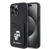 Karl Lagerfeld iPhone 15 Pro Max Saffiano Double Cardslot Musta