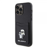 Karl Lagerfeld iPhone 15 Pro Max Saffiano Double Cardslot Musta