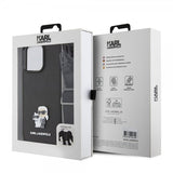 Karl Lagerfeld iPhone 15 Pro Max Saffiano Karl & Choupette Crossbody -suojakuori, musta
