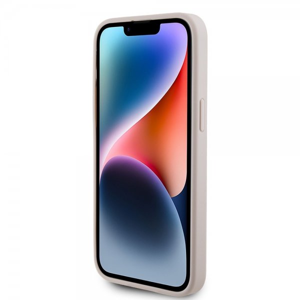 Guess iPhone 15 Pro Max Saffiano MagSafe -kuori, vaaleanpunainen