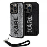 Karl Lagerfeld iPhone 15 Pro Max Kuori Sequin Musta
