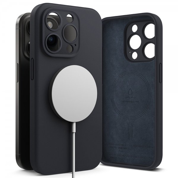 Ringke iPhone 15 Pro Max Kuori Silicone Magnetic Deep Blue