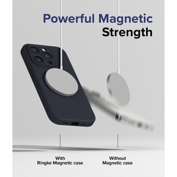 Ringke iPhone 15 Pro Max Kuori Silicone Magnetic Deep Blue