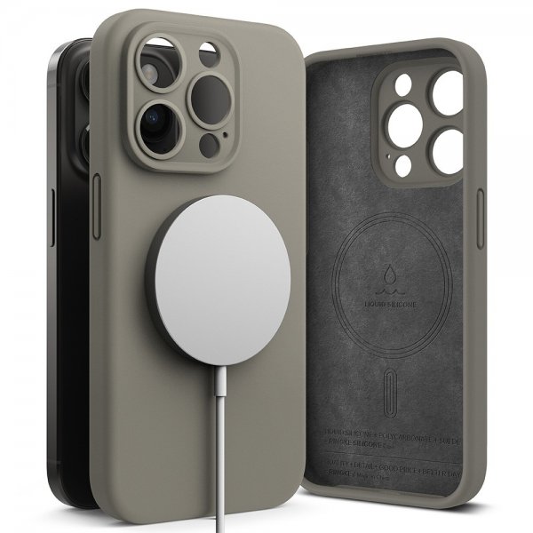 Ringke iPhone 15 Pro Max Kuori Silicone Magnetic Harmaa