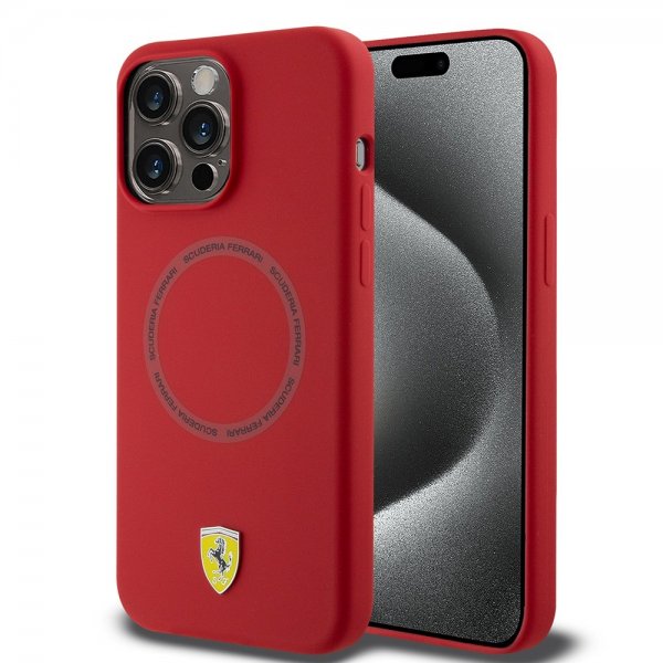 Ferrari iPhone 15 Pro Max kuoret silikoni MagSafe punainen