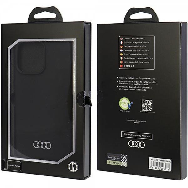 Audi iPhone 15 Pro Max Silikonikuori Musta