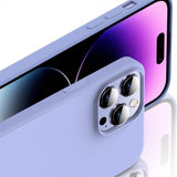 X-Level iPhone 15 Pro Max Kuori Silikonitekstuuri Lila