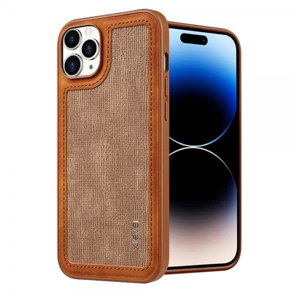 X-Level iPhone 15 Pro Max -kuori, yhdistetty, ruskea