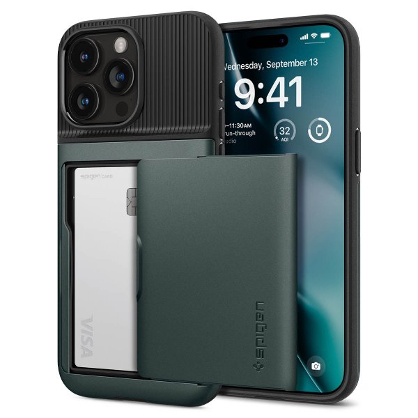 Spigen iPhone 15 Pro Max Kuori Slim Armor CS Abyss Green