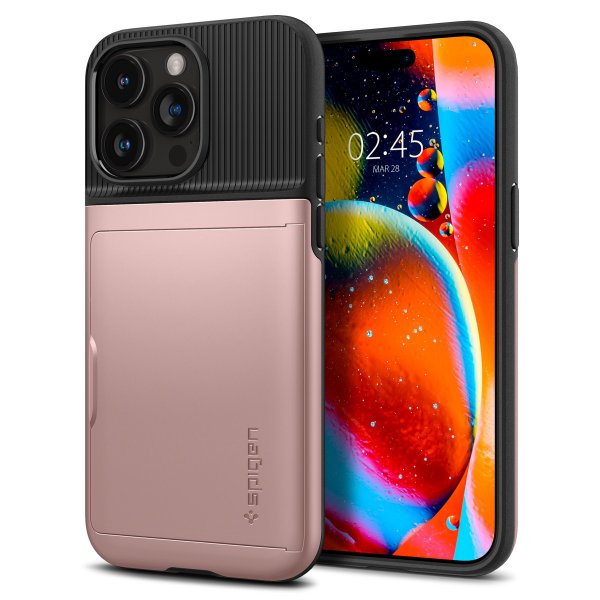 Spigen iPhone 15 Pro Max -suojakuori Slim Armor CS Rose Gold