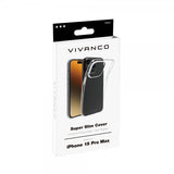 Vivanco iPhone 15 Pro Max -suojakuori, ohut TPU, läpinäkyvä