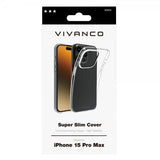 Vivanco iPhone 15 Pro Max -suojakuori, ohut TPU, läpinäkyvä