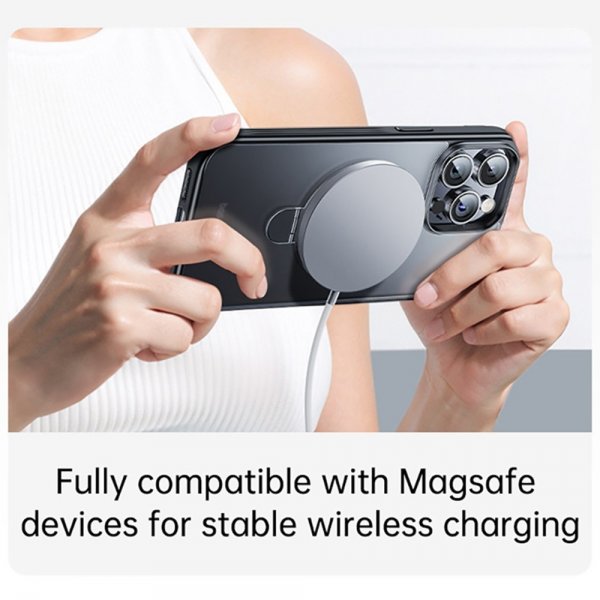 Baseus iPhone 15 Pro Max -suojakuori Smart Ring Series MagSafe, musta