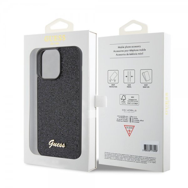 Guess iPhone 15 Pro Max Kuori Square Mirror Musta