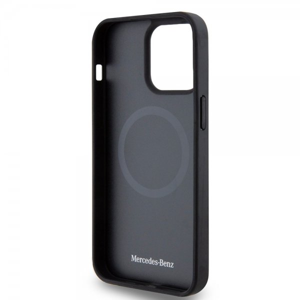 Mercedes Benz iPhone 15 Pro Max Kuori Star Pattern MagSafe Musta