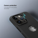 Nillkin iPhone 15 Pro Max Suojakuori Super Frosted Shield Pro Logoaukko Sininen