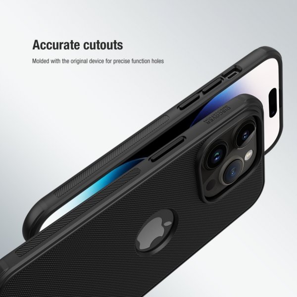 Nillkin iPhone 15 Pro Max Suojakuori Super Frosted Shield Pro Logoaukko Sininen