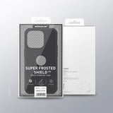Nillkin iPhone 15 Pro Max Kuori Super Frosted Shield Pro Logoaukko Musta